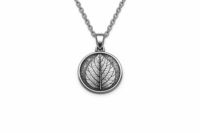 Leaf-Imprint Pendant Necklace